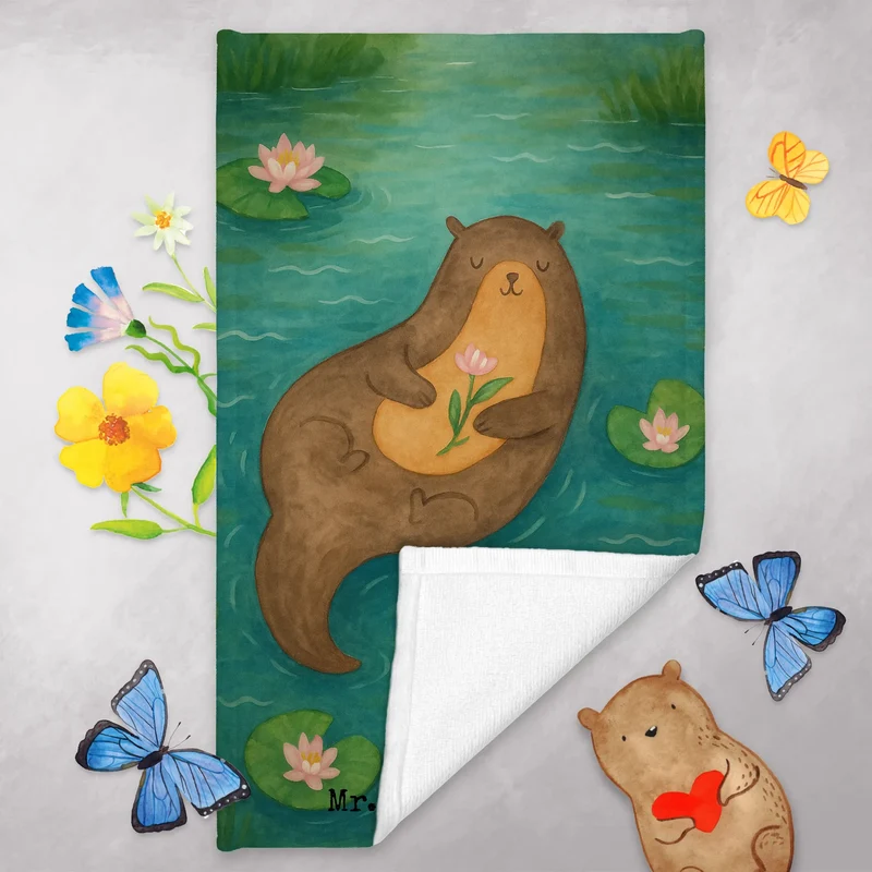 Gästehandtuch Otter Seerose Design