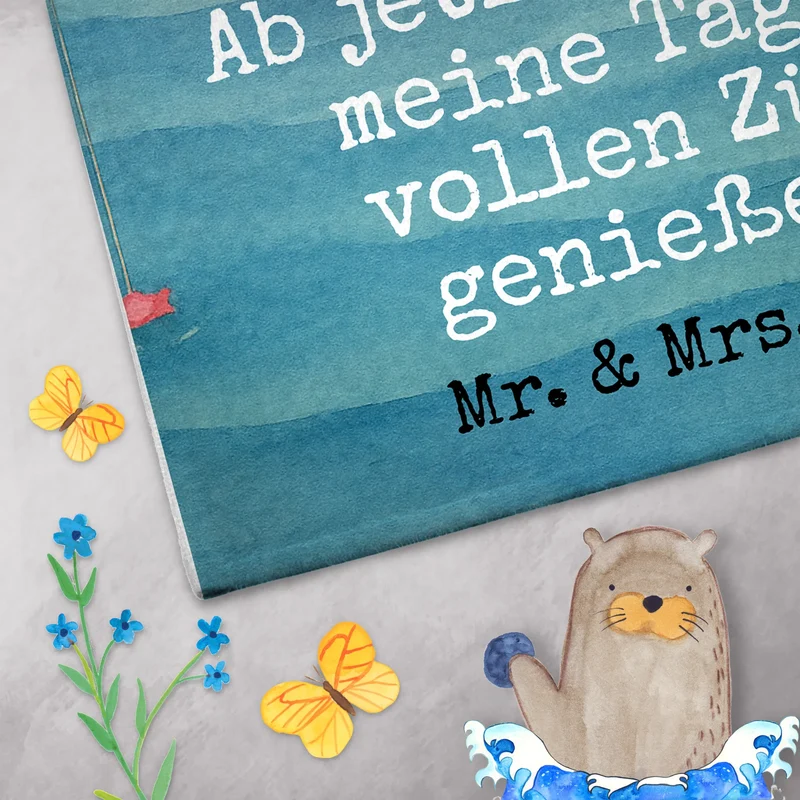 Gästehandtuch Pinguin Angelboot Design