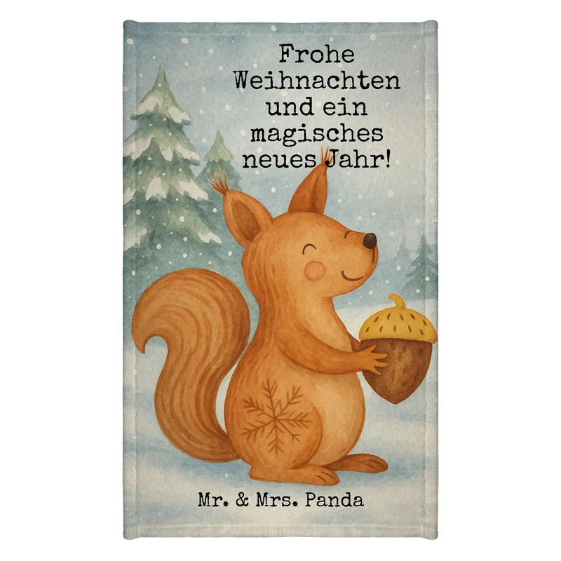 Gästehandtuch Eichhörnchen Weihnachten Design