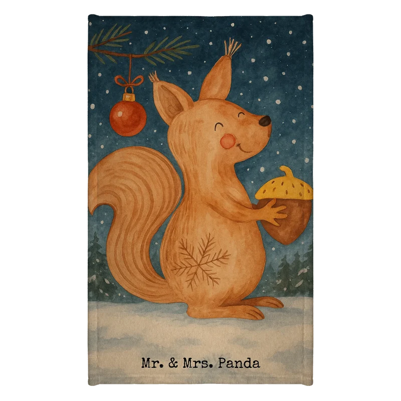 Gästehandtuch Eichhörnchen Weihnachten Design