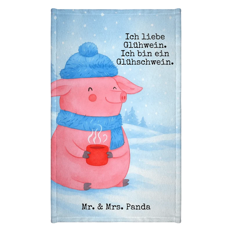 Gästehandtuch Schwein Glühwein Design
