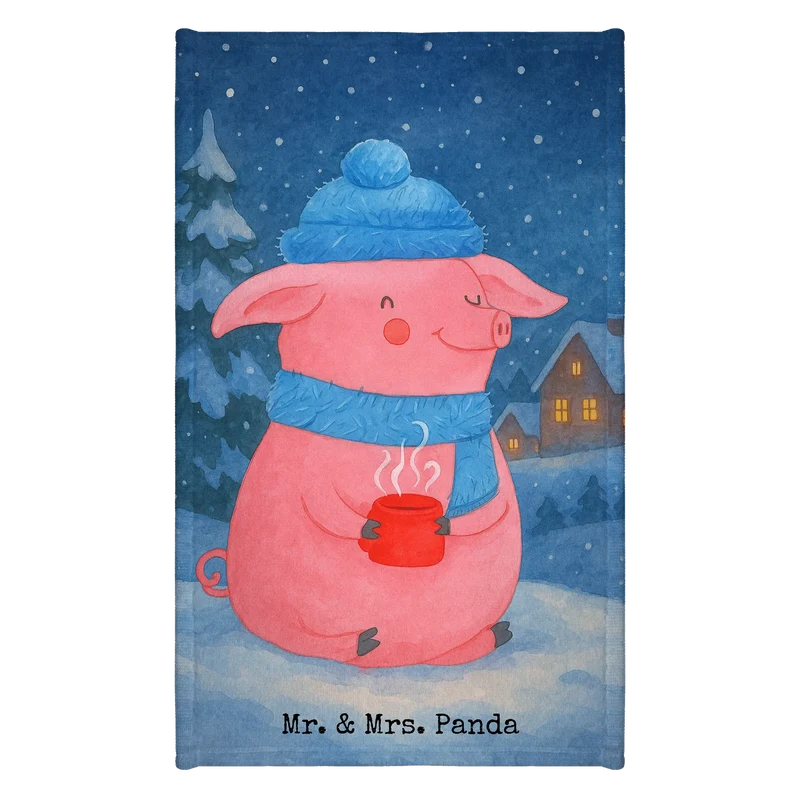 Gästehandtuch Schwein Glühwein Design