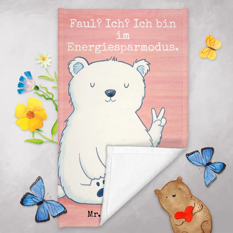 Gästehandtuch Eisbär Faul Design