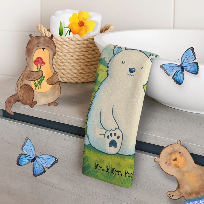 Gästehandtuch Eisbär Faul Design