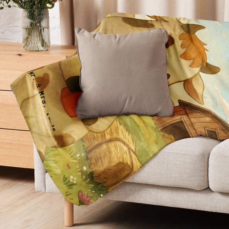 Sherpa Kuscheldecke Kuh Pommes Design