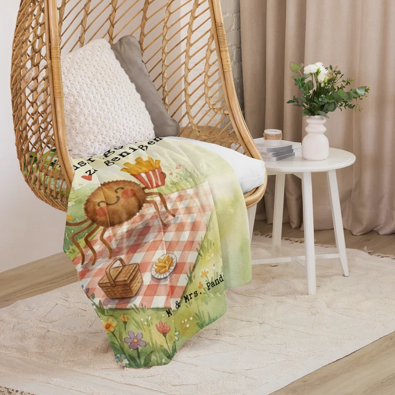 Sherpa Kuscheldecke Spinne Agathe Pommes Design