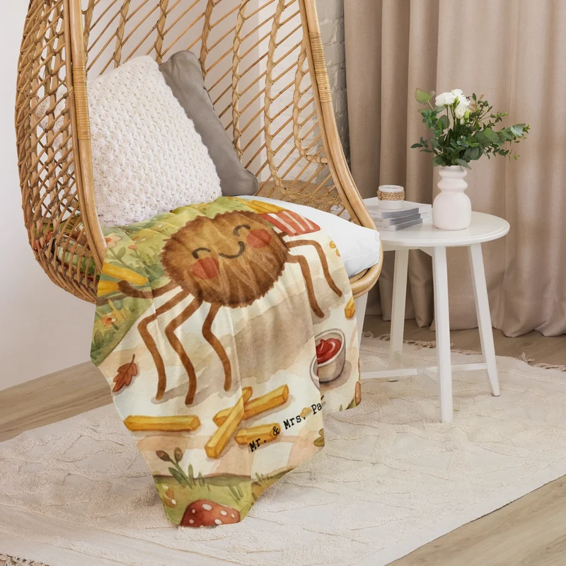 Sherpa Kuscheldecke Spinne Agathe Pommes Design