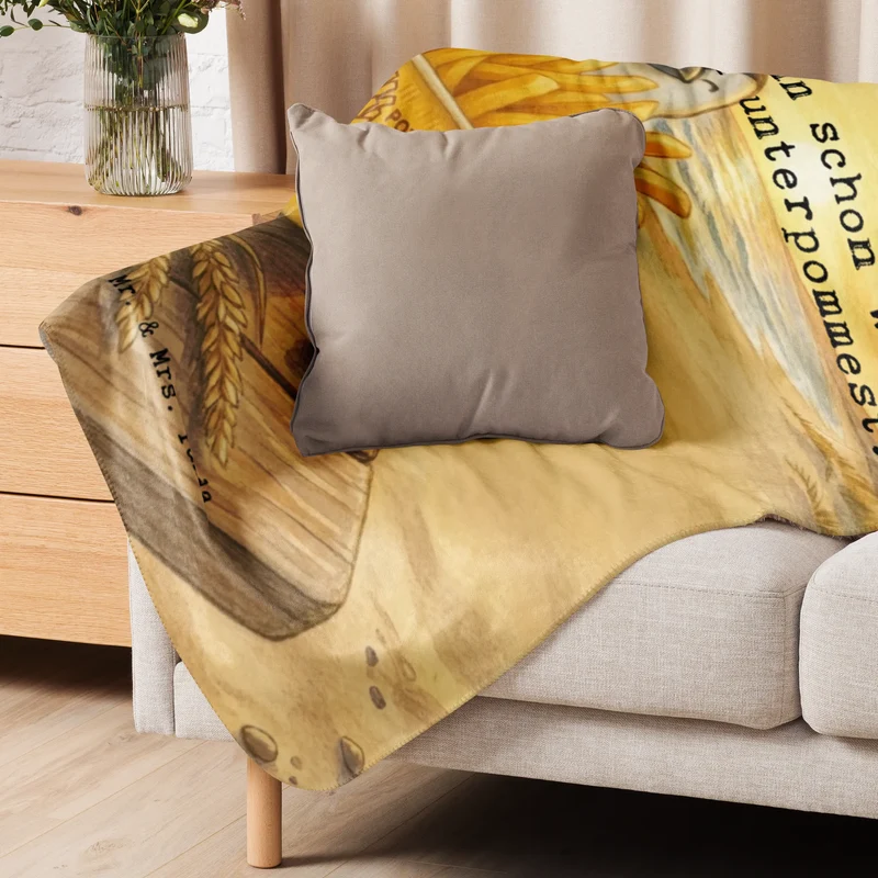 Sherpa Kuscheldecke Pinguin Pommes Eimer Design