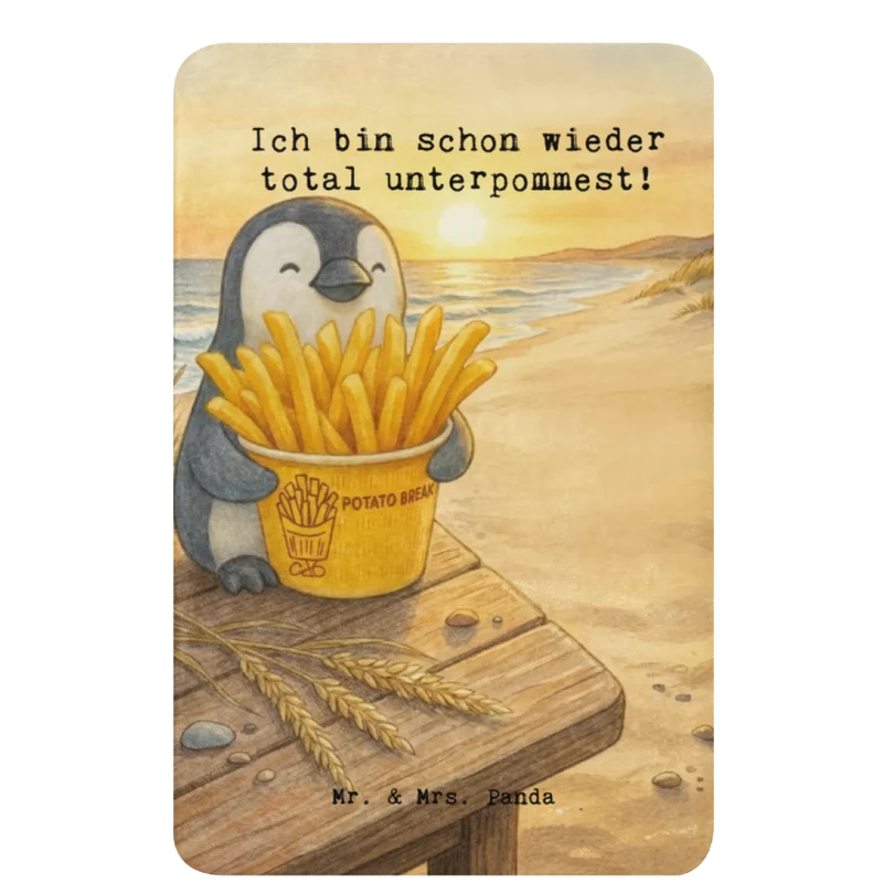 Sherpa Kuscheldecke Pinguin Pommes Eimer Design