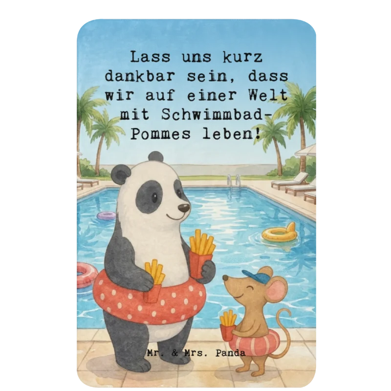 Sherpa Kuscheldecke Panda Schwimmbad Pommes Design