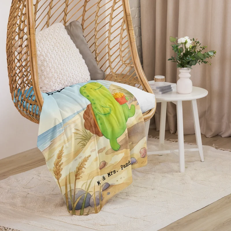 Sherpa Kuscheldecke Schildkröte Pommes Design