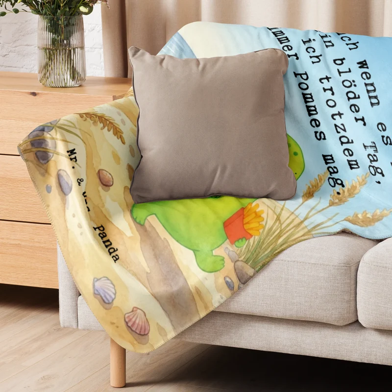 Sherpa Kuscheldecke Schildkröte Pommes Design