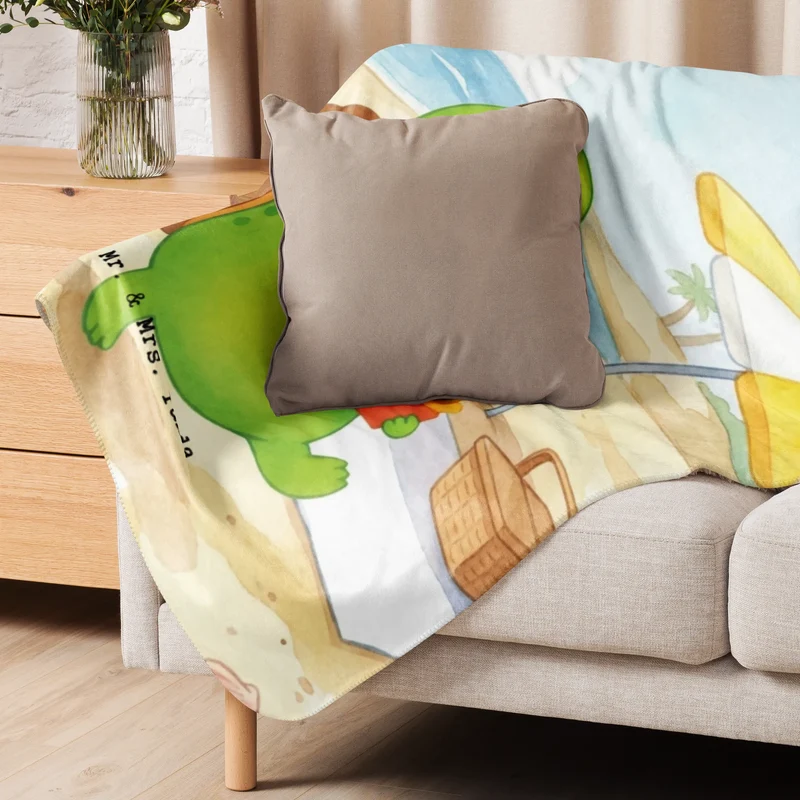 Sherpa Kuscheldecke Schildkröte Pommes Design
