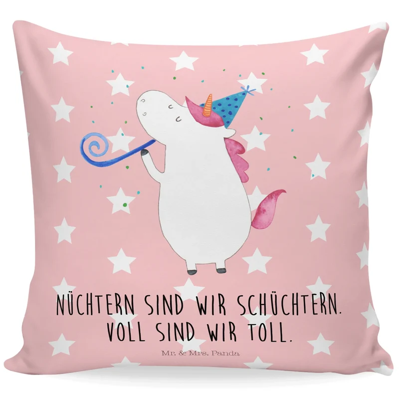 40x40 Kissen Einhorn Party