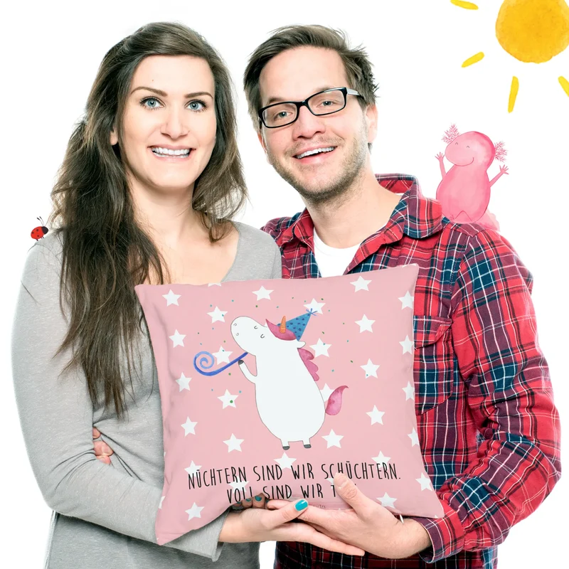 40x40 Kissen Einhorn Party