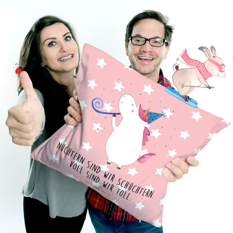 40x40 Kissen Einhorn Party