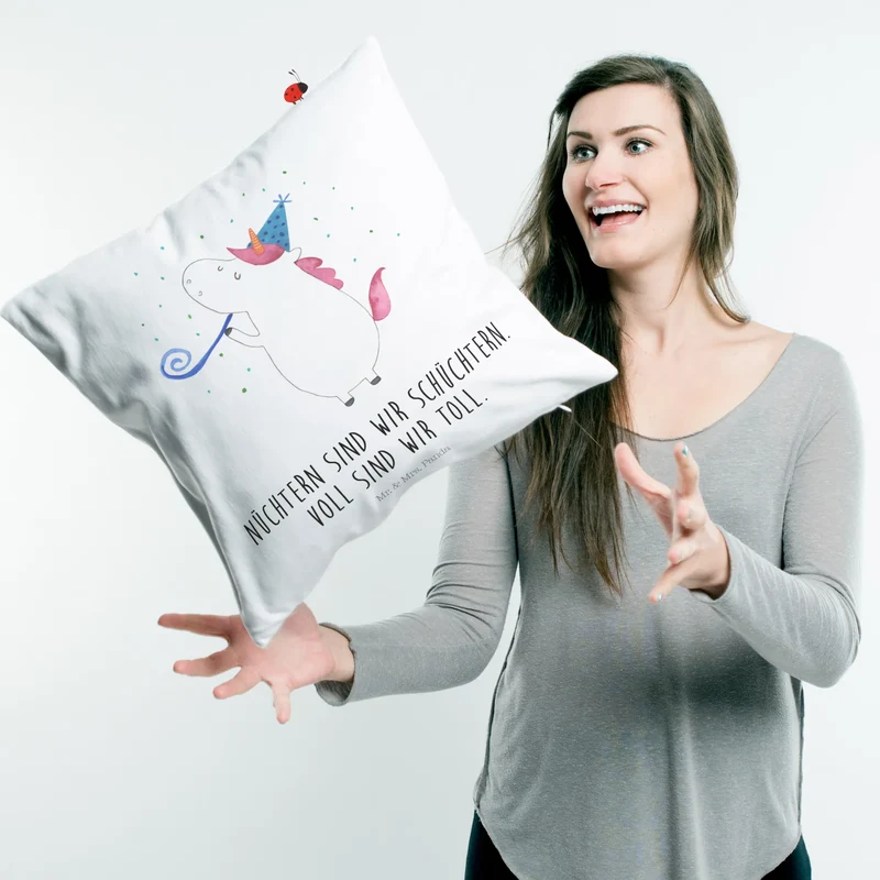 40x40 Kissen Einhorn Party
