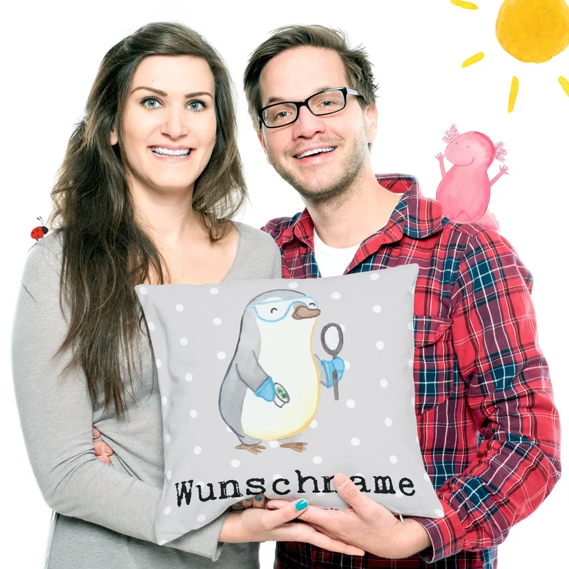 Personalisiertes Kissen Biologe Herz