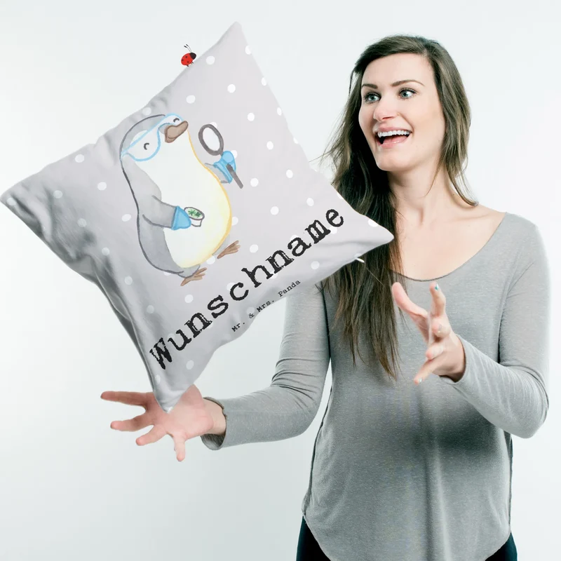 Personalisiertes Kissen Biologe Herz