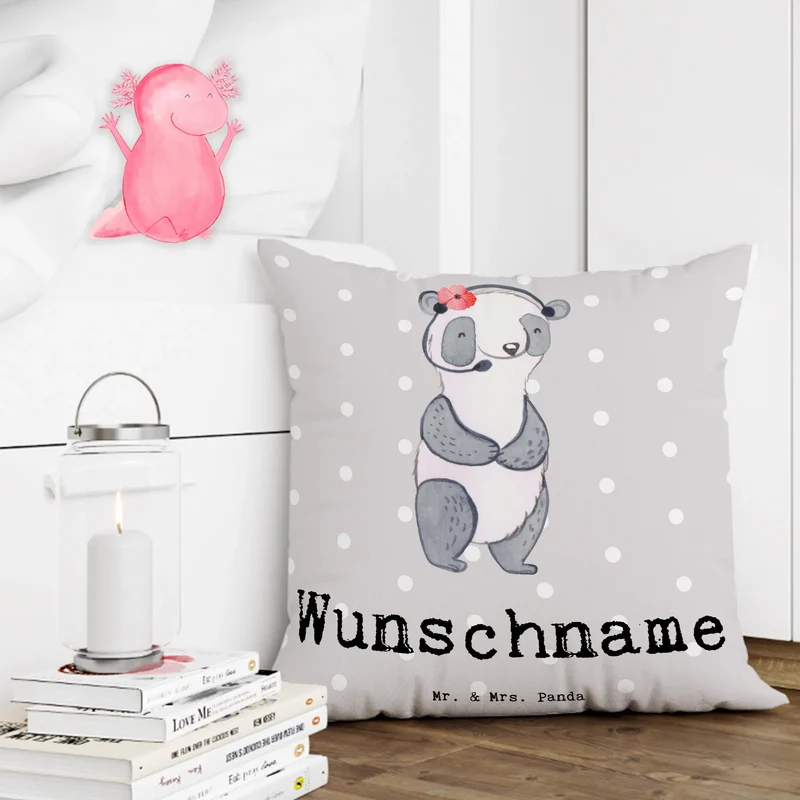Personalisiertes Kissen Panda Beste Arbeitskollegin der Welt