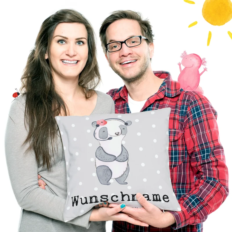 Personalisiertes Kissen Panda Beste Arbeitskollegin der Welt