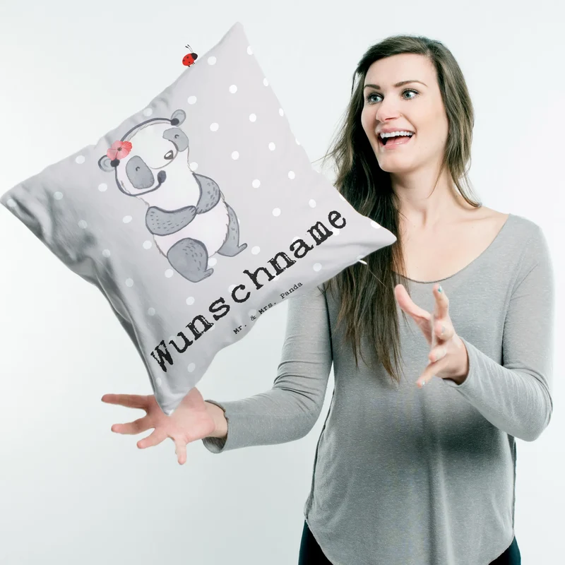 Personalisiertes Kissen Panda Beste Arbeitskollegin der Welt