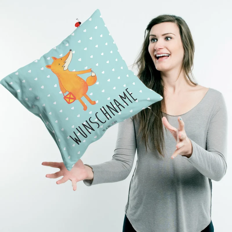 Personalisiertes Kissen Fuchs Laterne