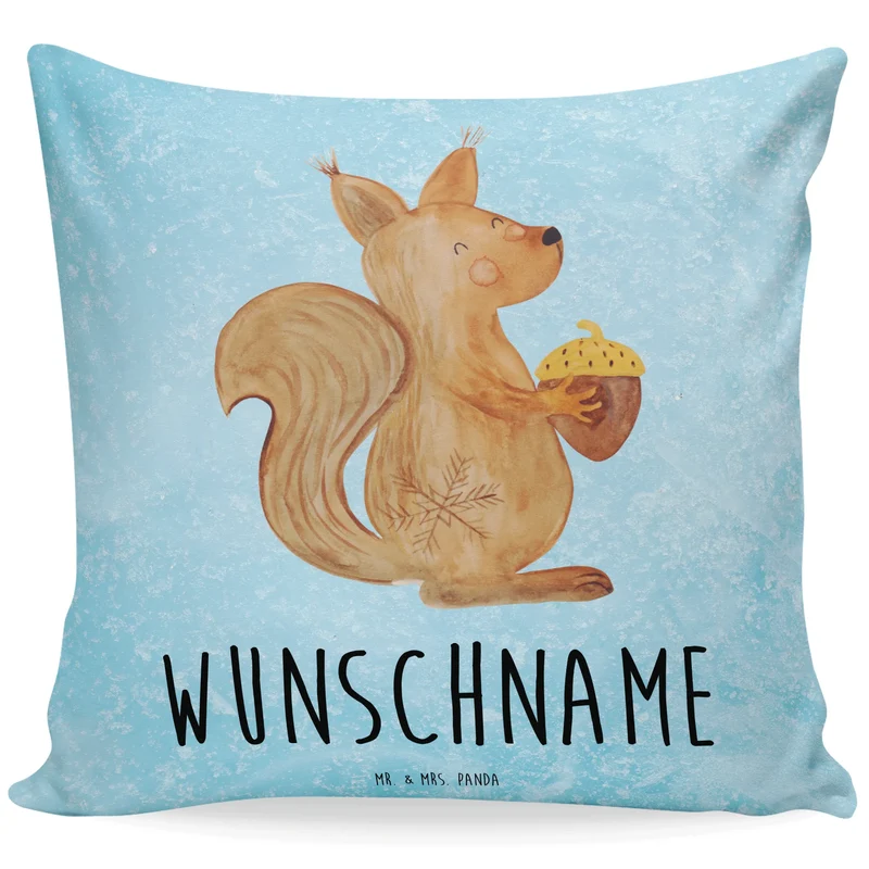 Personalisiertes Kissen Eichhörnchen Weihnachten