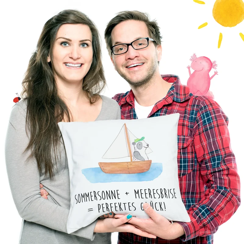 40x40 Kissen Sommer Meer Glück