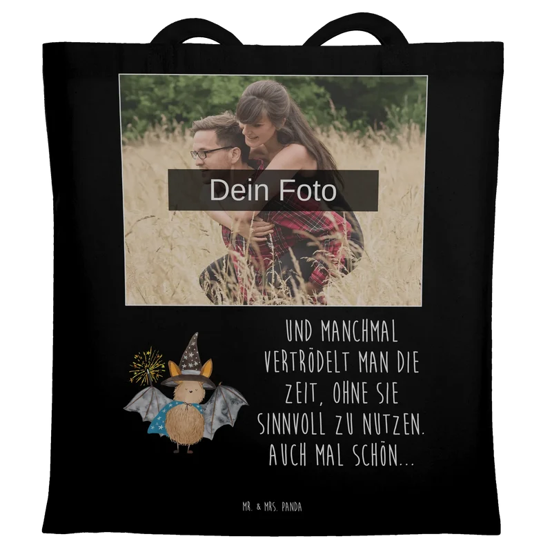 Personalisierte Foto Tragetasche Fledermaus Zauberer
