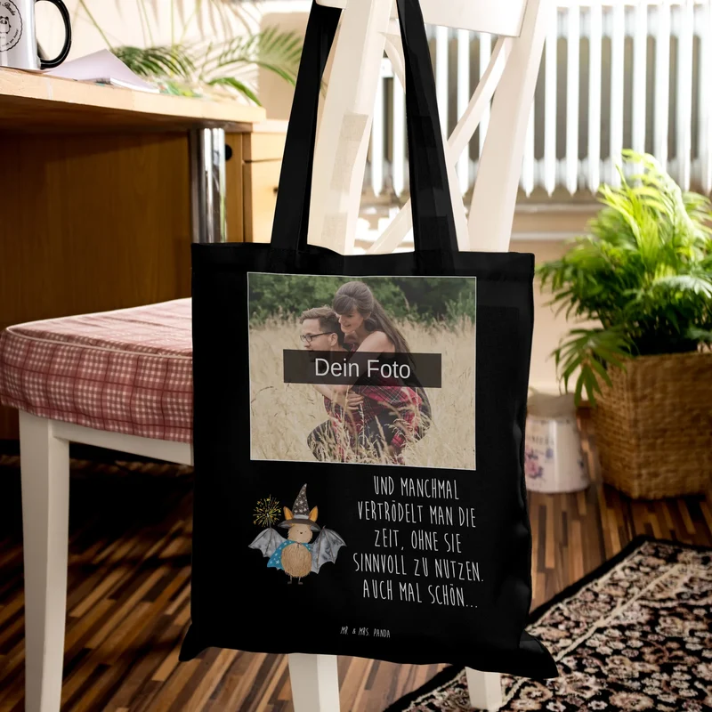 Personalisierte Foto Tragetasche Fledermaus Zauberer