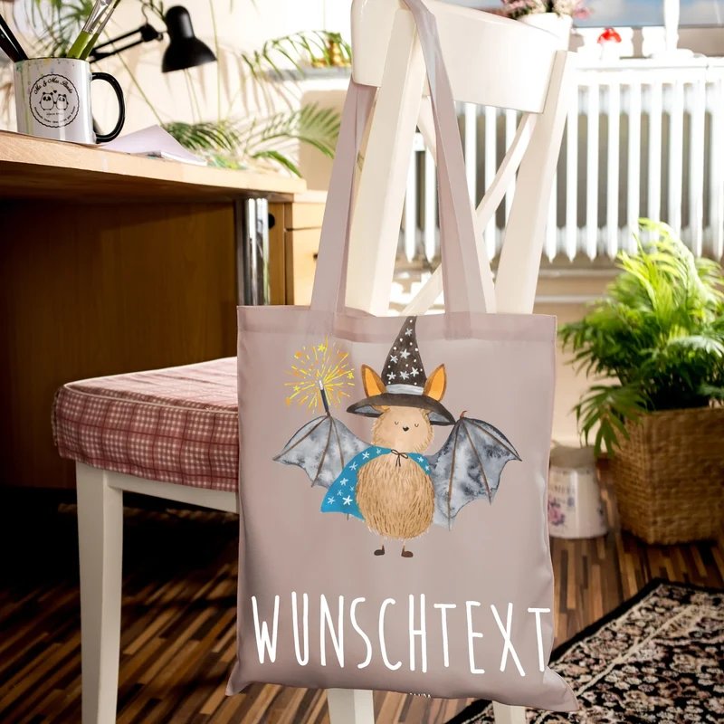 Personalisierte Foto Tragetasche Fledermaus Zauberer