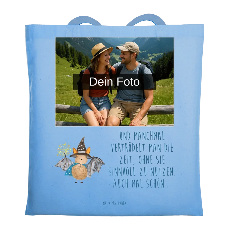 Personalisierte Foto Tragetasche Fledermaus Zauberer