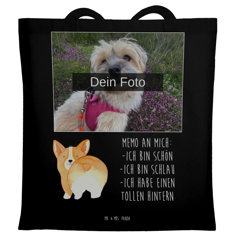 Personalisierte Foto Tragetasche Corgi Po