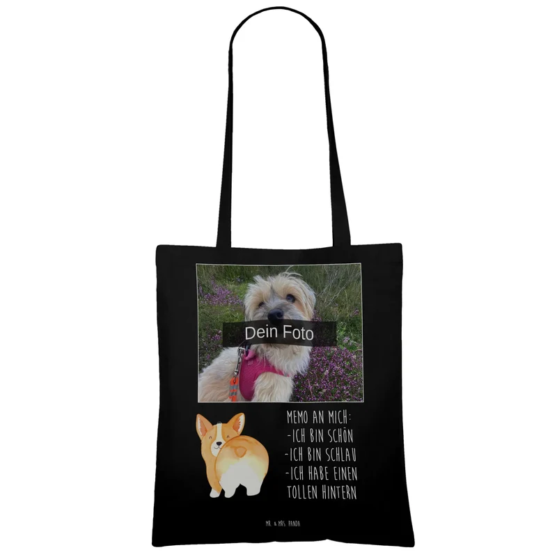 Personalisierte Foto Tragetasche Corgi Po