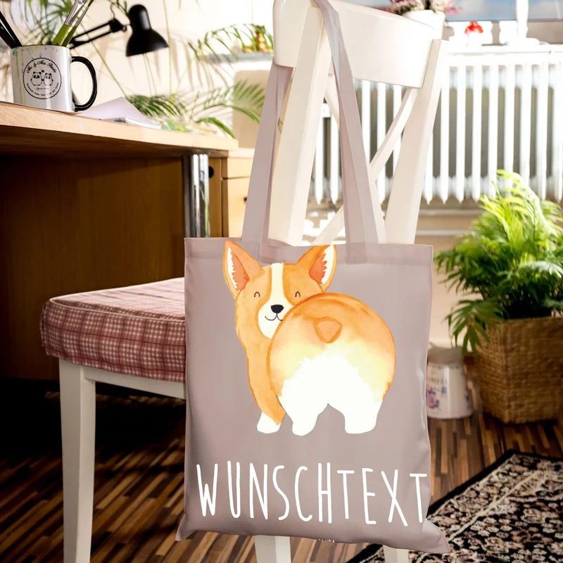 Personalisierte Foto Tragetasche Corgi Po
