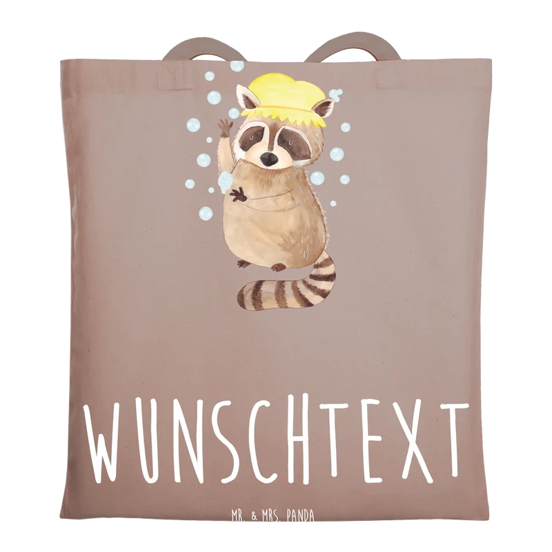 Personalisierte Foto Tragetasche Waschbär