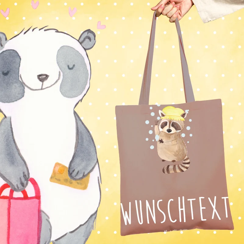 Personalisierte Foto Tragetasche Waschbär