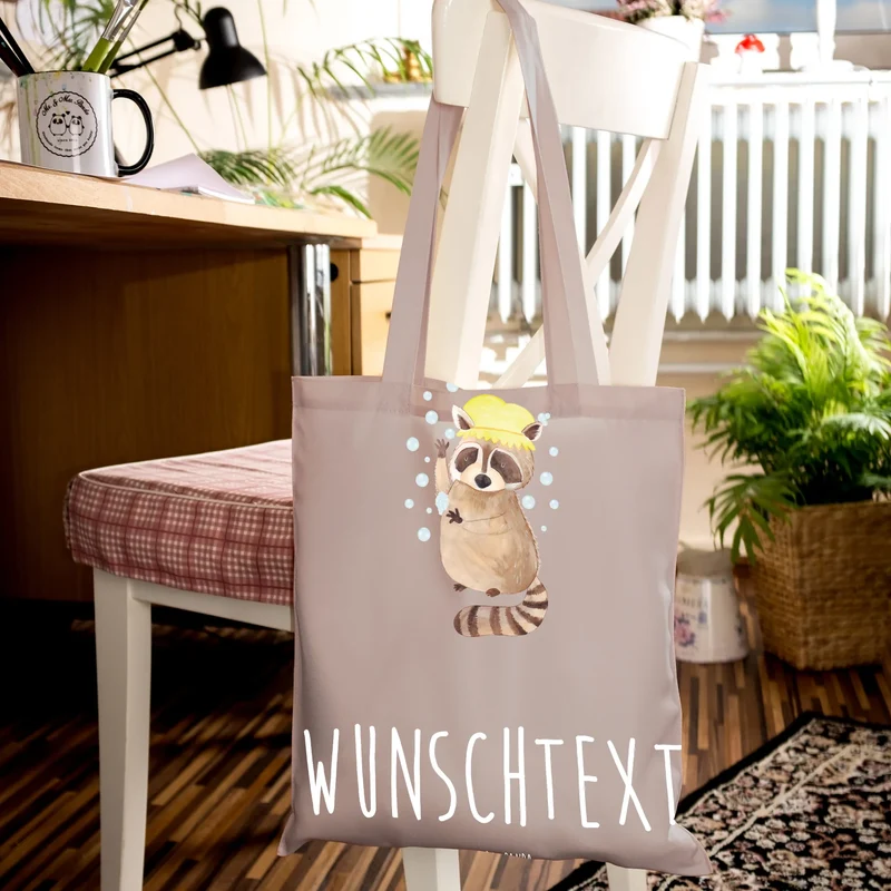 Personalisierte Foto Tragetasche Waschbär