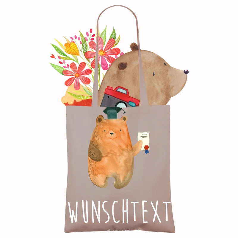 Personalisierte Foto Tragetasche Bär Prüfung
