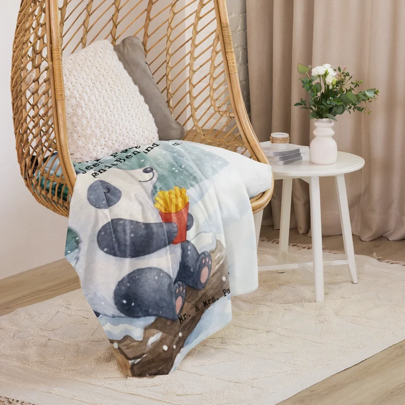 Sherpa Kuscheldecke Panda Winter Pommes Design