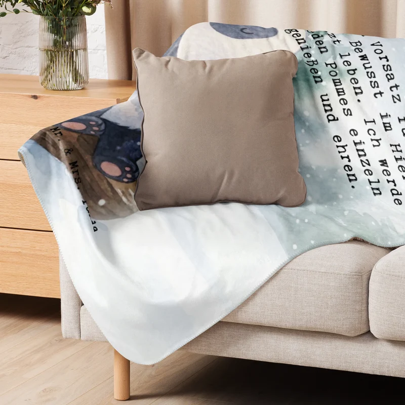 Sherpa Kuscheldecke Panda Winter Pommes Design
