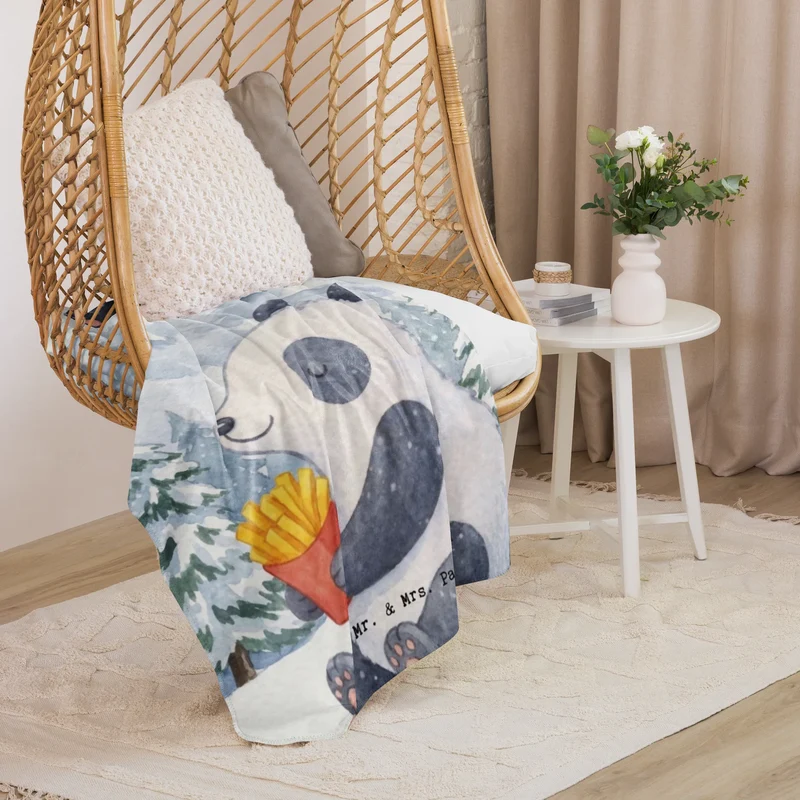 Sherpa Kuscheldecke Panda Winter Pommes Design
