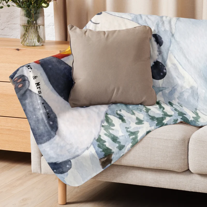 Sherpa Kuscheldecke Panda Winter Pommes Design