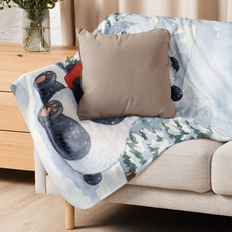 Sherpa Kuscheldecke Panda Winter Pommes Design