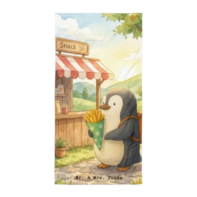 XL Badehandtuch Pinguin Pommestüte Design
