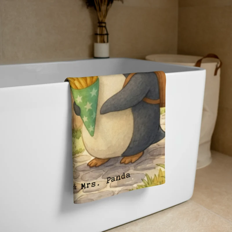 XL Badehandtuch Pinguin Pommestüte Design