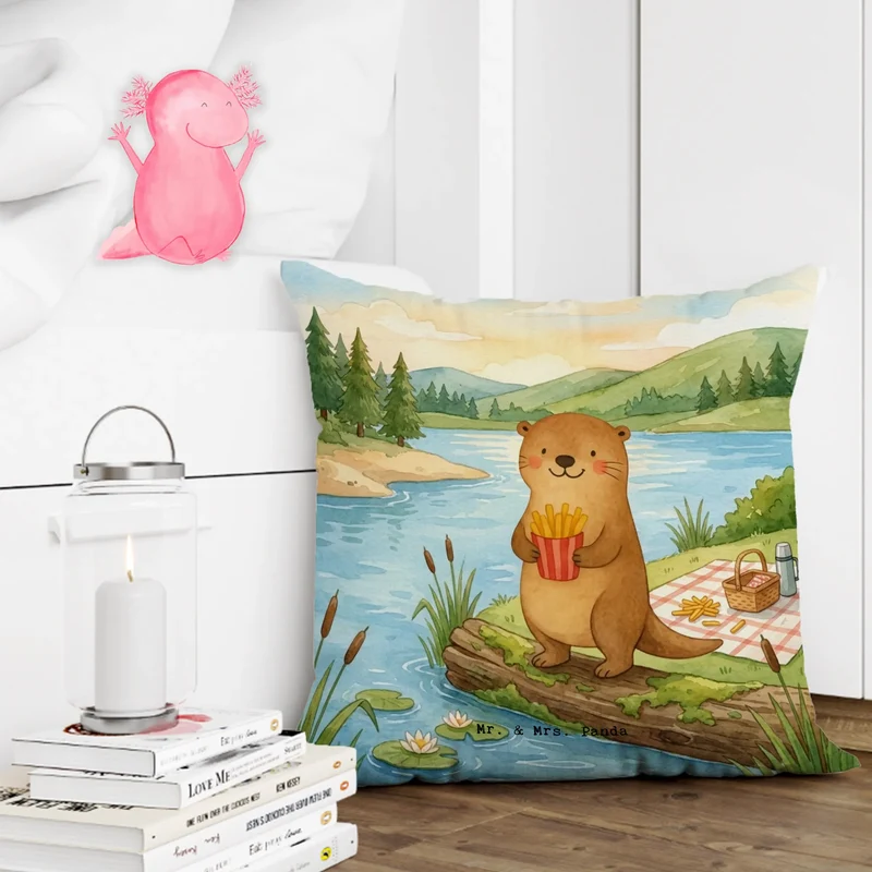 40x40 Kissen Otter See Pommes Design
