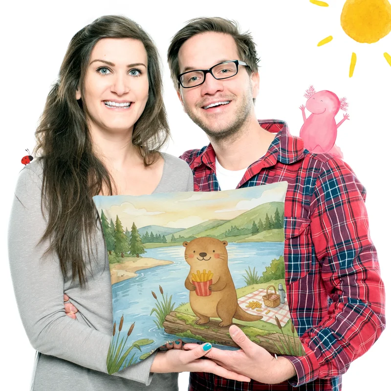 40x40 Kissen Otter See Pommes Design