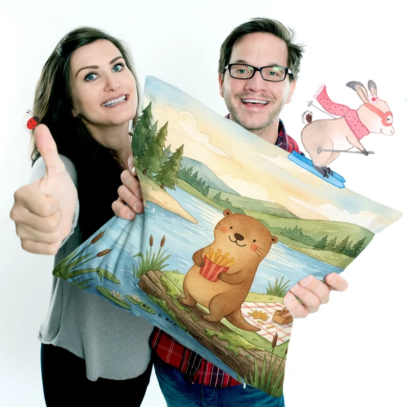 40x40 Kissen Otter See Pommes Design